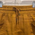 Athleta  Cabo Linen Shorts Womens Size 14 Toasted‎ Ochre Brown Drawstring Pockets Photo 2