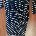 Anthropologie Sundry Fabian Shirt Dress Faux Wrap Gathered Striped Size Medium Photo 7