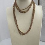 Vintage 70’s boho festival 5 chain strand 28” necklace. Gold Photo 3