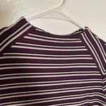 Kensie Striped Basic T-Shirt Ribbed Purple Photo 6