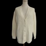 Trina Turk  'Oceana' Textured Rib Knit Cardigan Sweater, Whitewash, Large, NWT Photo 3