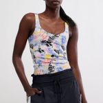 Free People Movement Blue Never Better Floral Print Yellow Size M Photo 1