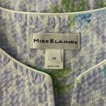 Miss Elaine Housecoat Womens Medium Blue Floral Seersucker Lightweight‎ Summer Photo 6