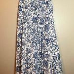Francescas Women Pants Small Blue White Wide Leg Paisley Stretch Vacation Travel Photo 0