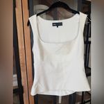 ZARA  square neck top stretchy babydoll peplum blouse sleeveless Photo 1