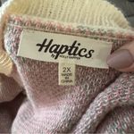 Haptics by Holly Harper ALL‎ FOR LOVE IVORY JACQUARD VERTICAL FLORAL CARDIGAN 2X Pink Photo 4