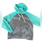 Zenana Outfitters zip up hoodie. Gray/turquoise. Size Medium Photo 1