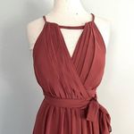 Revelry Eliza Chiffon Rosewood Pink Mauve Bridesmaids Prom Full Length Dress 2 Photo 1