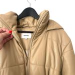 NANUSHKA Lenox Faux Leather Puffer Belted Coat Sz Small Tan Photo 2