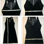 Connected Apparel Vintage late 90s / Y2K era Connected brand black velvet halter dress size 8 (flat lay measurements included) Photo 7