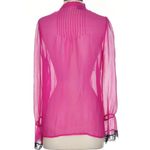 The Kooples  Fuchsia and black Silk Lace Blouse, Small, New Photo 4
