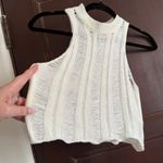 Peppermayo | cream shredded High Neck sleeveless Crop sweater | XS / Small Photo 1