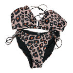 Blooming Jelly Leopard Print Bikini Set - Black and Brown Photo 0