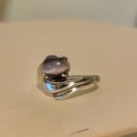 Purple Glass Faux Star Sapphire Silver Victorian Ring “Tabitha” Dark Femme Classic Jewelry Photo 4