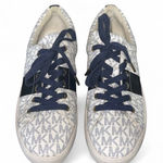 Michael Kors  Women's MK Signature Logo Low Top Sneakers White Navy Size 9.5 Photo 0