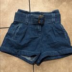 Sézane Sezane High Waisted Belted Rome Shorts in Denim Photo 1