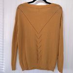 Lulus  Pointelle Me More Sweater Mustard Yellow Cotton Blend Oversized Size Small Photo 6