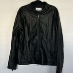 ZARA EUC  Faux Leather Black Perforated Jacket sz XL Photo 0