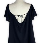 Topshop Flutter Sleeve Tie Detail V-Neck Blouse Photo 2