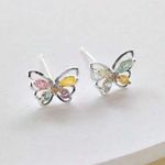 Multicolor Butterfly Earrings Pink Photo 2