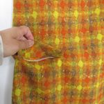 1970s Vintage Handmade Retro Plaid Orange Yellow Overall Dress Mini Dress Small Size M Photo 7