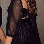 Lucy in the Sky Mini Dress Black Sparkly Photo 3