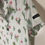 Bad Birdie Desert Hazard Short Sleeve golf Polo Shirt cactus print size small Green Photo 2