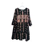 Luxology  lux Plus Size Bell Sleeve Printed Shift Dress black Size 18w nwot boho Photo 3