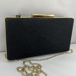 Natasha Black Metallic Gold Clutch Evening Purse Handbag Bag Photo 1