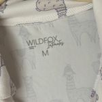 Wildfox  Pajamas Set Llamas Boxy Long Sleeve top shirt pants button down cropped Photo 3