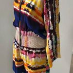 Halston Heritage NWT tie dye silk 3/4 sleeve tie front romper playsuit size 2 XS Photo 7