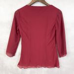 Y2K Womens Babydoll Top Size Small Red Beaded Whimsy Fairy Grunge Vamp Glam Photo 4