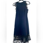 Elie Tahari  navy sheath embroidered sheer dress  midi size 4 Photo 2