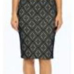 Talbots ⭐️  Lined Skirt‎ Straight Pencil Black Geometric Back Zip Slit Wool Blend Photo 0