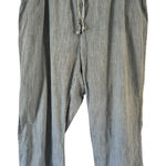 Woman Within  Blue Chambray Pull On Wide Leg Crop Pants Women’s Size 28W Tall Photo 0