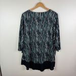 Catherines Geometric Stripe Tunic Top Size 2X Stretch Artsy Comfy Office Casual Photo 1