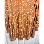 Tentree Willows Collared Tiered Long Sleeve Floral Dress Toffee Orange Sz L NWT Photo 9