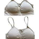 Kalon Women’s Spandex Removable Pads Comfort Cami Bras Wireless Bundle SZ S Tan Photo 0