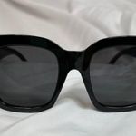 Large Cat Eye Fashion Sunglasses with Silver Accents Black Photo 4