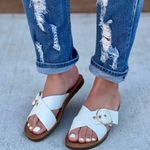 White Adjustable Buckle Criss Cross Sandal Size 6.5 Photo 0