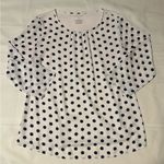 Van Heusen Black and White Polka Dot Blouse Photo 4