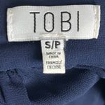 Tobi  Women's S Open Back Ruffled Mini Dress Navy Blue Twirl‎ And Swirl Skater Photo 5