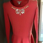 Banana Republic Bejeweled Wool Cashmere Blend Peplum Crewneck Sweater Sz. M Photo 0