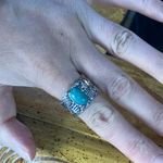 Natural Nevada Turquoise Sterling Silver Ring Size 9 Blue Photo 3