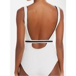 Black & White Solid & Striped Reversible Black White One Piece With Belt Sz S NWT $198 Photo 2