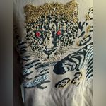 Vintage Doncaster jewel beaded jungle cats cotton shirt, size medium Black Photo 3
