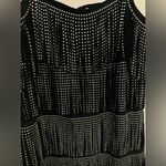 TCEC New! Black fringe dress with silver studs Size small Photo 2