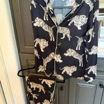 Elegant Black Tiger Print Women's Pajama Set Size M Photo 1
