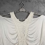 Mon Amie XL White Lace Cold Shoulder Boho Chic Dolman Batwing Sleeve Romantic Photo 3