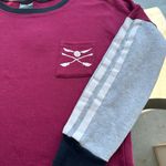 Harry Potter Quidditch Long Sleeve Pullover Top in Burgundy/Gray - Small Photo 1